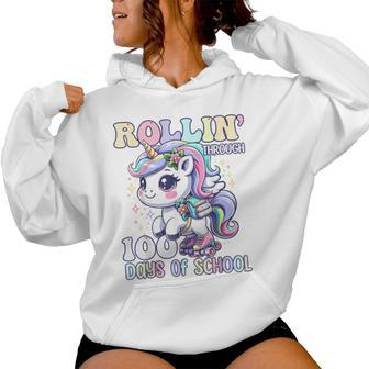 100 Days Of School Girls Teacher 100Th Day Unicorn Outfit Women Hoodie - Seseable