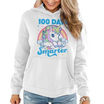 100 Days Smarter Unicorn Girls Teacher 100Th Day Of School Women Hoodie - Monsterry DE