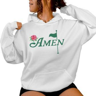 Amen Master Golf Azalea Tournament Pink Golfing Girl Flower Women Hoodie | Mazezy DE
