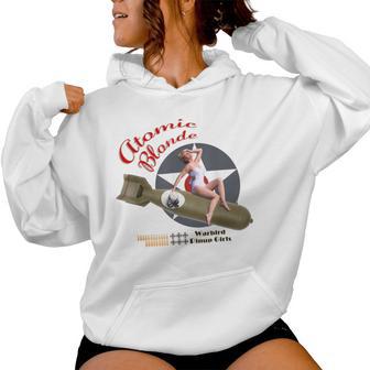Atomic Blonde Wwii Aviation Nose-Art Pin Up Girl Women Hoodie - Thegiftio UK