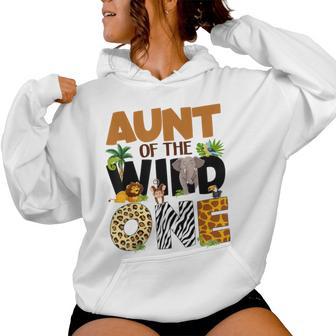 Aunt Of The Birthday Wild One Safari Boy Family Matching Women Hoodie - Monsterry UK