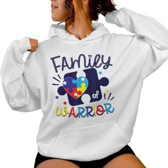 Autism Awareness Family Of Warrior Bro Sis Mom Dad Awareness Women Hoodie - Monsterry DE