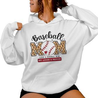 Baseball Mom Leopard Loud & Proud Baseball Mama Women Hoodie - Monsterry UK