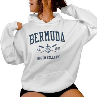 Bermuda Vintage Navy Crossed Oars & Boat Anchor Women Hoodie - Monsterry DE