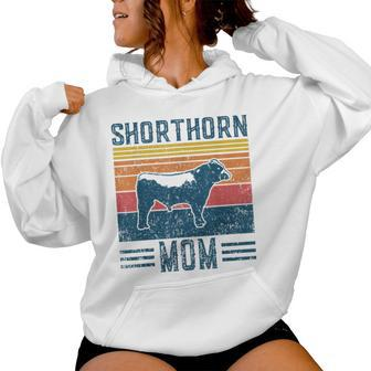 Best Cow Mom Vintage Cattle Shorthorn Women Hoodie - Monsterry