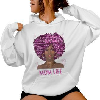 Black Woman Mom Life Mom African American Happy Women Hoodie - Seseable