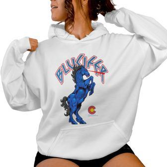 Blucifer The Demon Horse At Denver Airport Colorado Women Hoodie - Monsterry CA