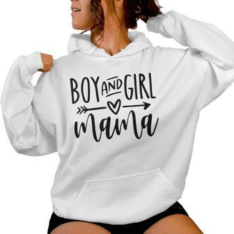 Boy And Girl Mama Mom Of Two Mommy Mother's Day Women Women Hoodie - Monsterry DE