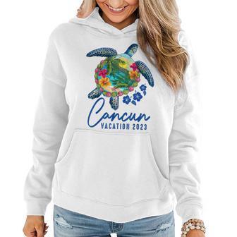 Cancun Sea Turtle Mexico Family Vacation 2023 Group Women Hoodie - Seseable