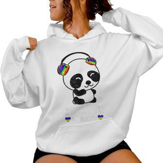 Can't Hear You I'm Listening To K-Pop Panda Gay Ally Pride Women Hoodie - Monsterry UK