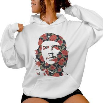 Che Guevara Revolution Cuba Floral Women Hoodie - Thegiftio UK