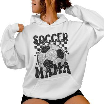Checkered Soccer Mama Retro Soccer Mom Soccer Season Women Hoodie | Mazezy UK