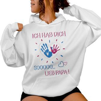 Children's Ich Hab Dich Lieb Papa For Girls In Pink Kapuzenpullover für Damen - Geschenkecke