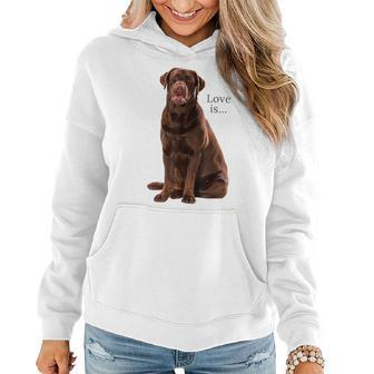 Chocolate Labrador Retriever Lab Dog Mom Dad Puppy Women Hoodie - Monsterry