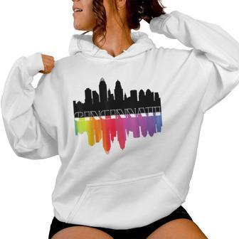 Cincinnati Ohio Lgbtq Gay Pride Rainbow For Women Women Hoodie - Monsterry CA