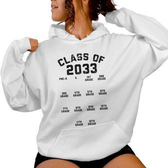 Class Of 2033 Grade Pre-K Grow With Me Handprint Women Hoodie - Monsterry CA