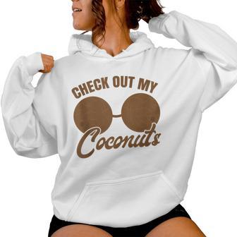 Coconut Bra Adult Check Out My Coconuts Shell Bra Girl Women Hoodie - Monsterry DE