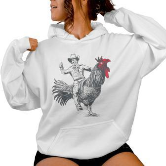 Cowboy Riding Chicken Women Hoodie - Monsterry DE