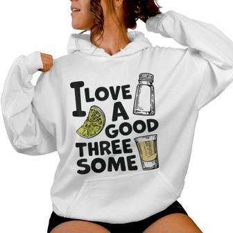 Cute Salt Lime Tequila Threesome Bartender Bar Drink Women Hoodie | Mazezy