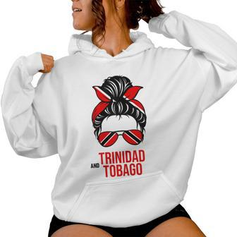 Cute Trinidad And Tobago Messy Bun Trinidadian Wife Mom Girl Women Hoodie - Monsterry UK
