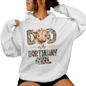 Dad And Mom Birthday Girl Cow Family Party Decorations Women Hoodie - Seseable