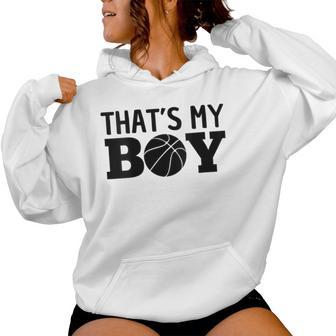 Damen Das Ist Mein Sohn Basketball Stolzer Ballsport Mama Papa Mit-Ausschnitt Kapuzenpullover für Damen - Geschenkecke