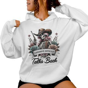 Expensive Difficult And Talks Back Messy Bun Women Hoodie | Mazezy