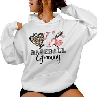 Family Baseball Grammy Heart Baseball Grandma Women Hoodie - Monsterry AU