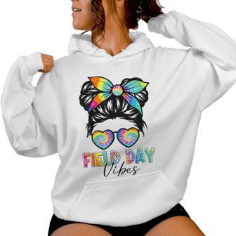 Field Day Vibes Messy Bun Field Day 2024 Girls Student Women Hoodie - Seseable