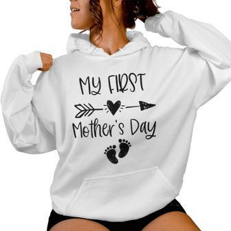My First Mother's Day For New Mom Pregnancy Announcement Women Hoodie | Mazezy