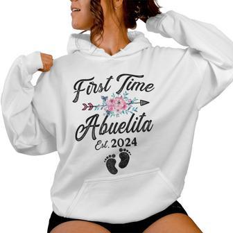 First Time Abuelita 2024 Soon To Be Grandma 2024 Women Hoodie - Thegiftio UK