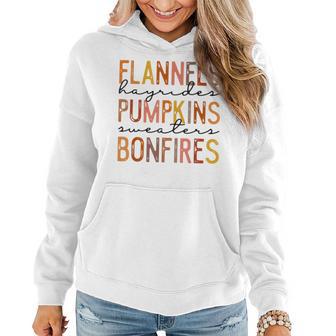 Flannels Hayriders Bonfires Pumpkins Leopard Fall Vibes Women Hoodie - Monsterry UK