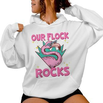 Our Flock Rocks Flamingo Matching Family Vacation Group Women Hoodie - Monsterry