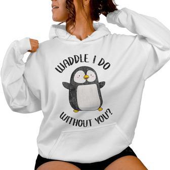 Cute Penguins For Him Her Valentines Women Hoodie - Thegiftio UK