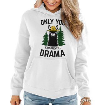Drama Llama Only You Can Prevent Drama Sarcastic Lover Women Hoodie - Seseable