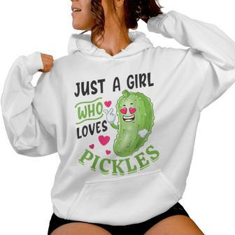 Just A Girl Who Loves Pickles Pickle Lovers Vegan Women Hoodie - Thegiftio UK