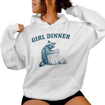 Trash Panda Girl Dinner Raccoon Women Hoodie - Monsterry UK