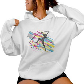 Girl Pole Vault Retro Colors Fun Pole Vaulting Women Hoodie - Monsterry DE