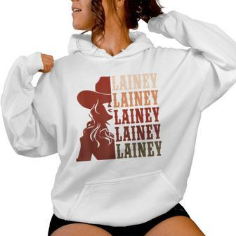 Girl Retro First Name Lainey Personalized Cowgirl Party Women Hoodie - Seseable