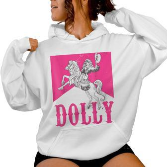 Girl Retro Personalized Dolly Cowgirl First Name Women Hoodie - Monsterry UK
