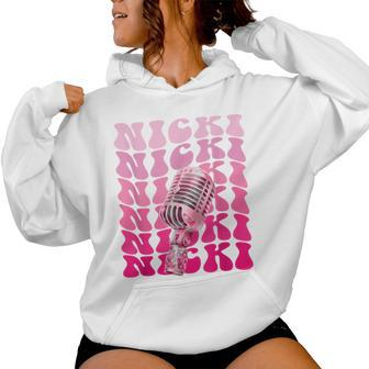 Girl Retro Personalized Name Nicki I Love Nicki Vintage 80S Women Hoodie - Monsterry AU