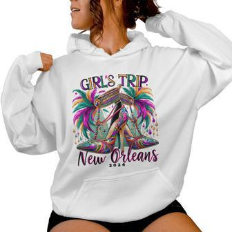 Girls Trip New Orleans 2024 Mardi Gras High Heels Women Hoodie - Thegiftio UK