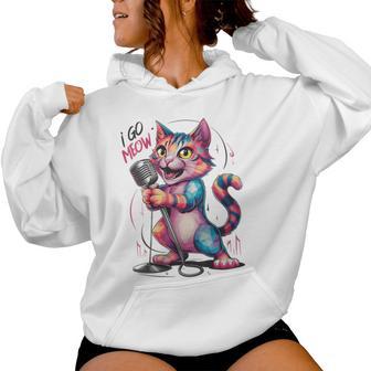 I Go Meow Colorful Singing Cat Women Hoodie - Monsterry AU