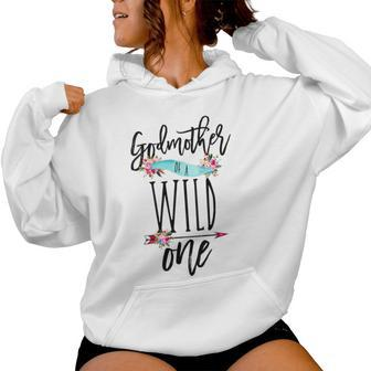 Godmother Of A Wild One Boho 1St Birthday Family Theme Women Hoodie - Monsterry