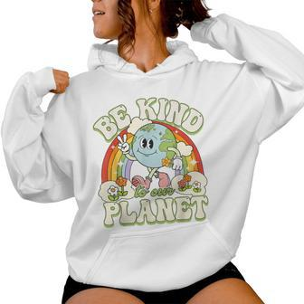 Groovy Earth Day Be Kind To Our Planet Retro Environmental Women Hoodie | Mazezy UK