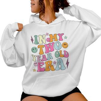 Groovy In My Two Year Old Era Girl 2Nd Birthday 2 Yrs Old Women Hoodie - Thegiftio UK