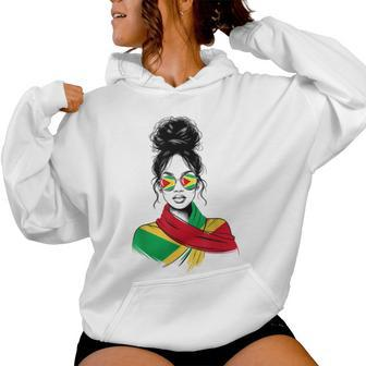 Guyana Messy Bun Proud Patriotic Guyanese Ns Women's Women Hoodie - Seseable