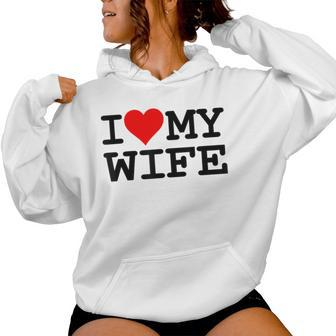 I Heart My Wife I Love My Wife Women Hoodie - Thegiftio UK