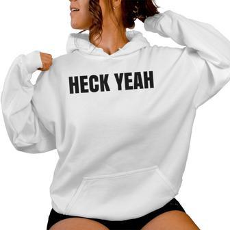 Heck Yeah Black Sarcastic Humor Minimal Women Hoodie - Monsterry CA