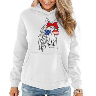 Horse 4Th Of July Bandana For Horseback Riding Horse Lover Women Hoodie - Monsterry AU